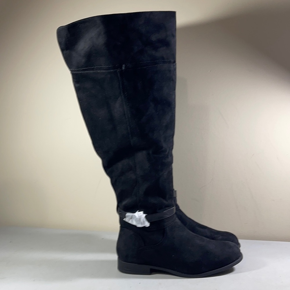 Cloudwalkers by Avenue Black Side Zip Knee High Suri Boots Size 12W NWOT